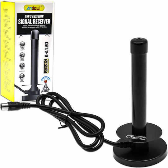 Andowl Q-A120 Indoor TV Antenna Does Not Require Power Black