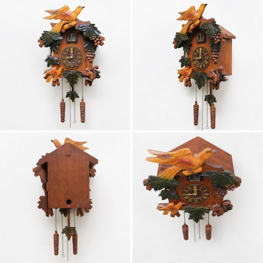 Galifas Antique Wooden Wall Clock with Bronze Pendulum 38x68cm