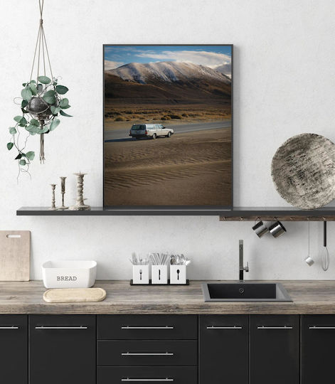 Painting Lonely Car In Mountainous Desert Lonely Car In The Mountainous Desert 40x65