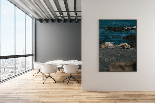 Painting Sea Turtles On Rocky Shore Marine Turtles On The Rocky Shore 70x100