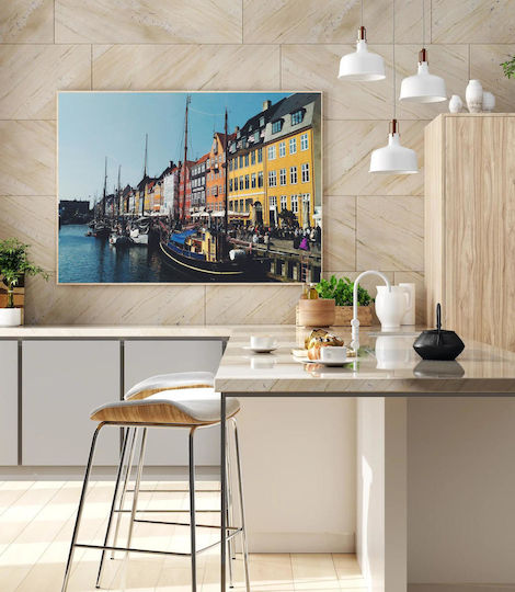 iLovePrints Gemälde Bunte Waterfront Gebäude 120x80