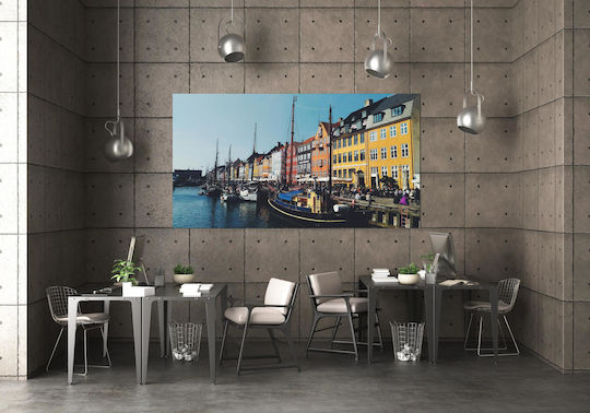 iLovePrints Gemälde Bunte Waterfront Gebäude 120x80
