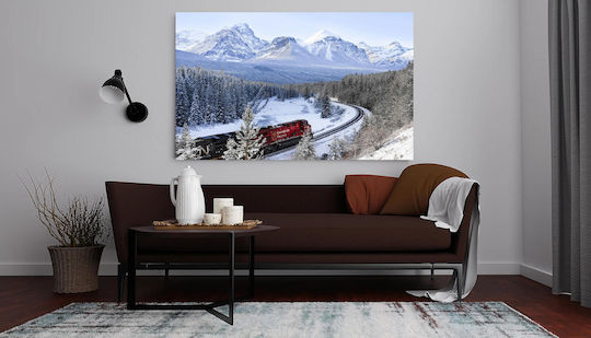 Painting Train In Snowy Mountain Landscape Train In Snowy Mountain Landscape 150x100