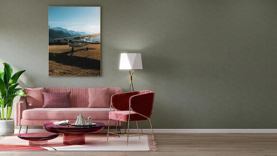 iLovePrints Gemälde Flugzeug In Berglandschaft 100x150