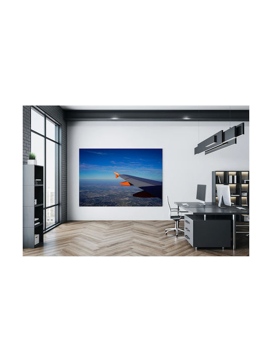 Панел Airplane Wing Over Cityscape Птера Аероплану Над Градски Пейзаж 150x100