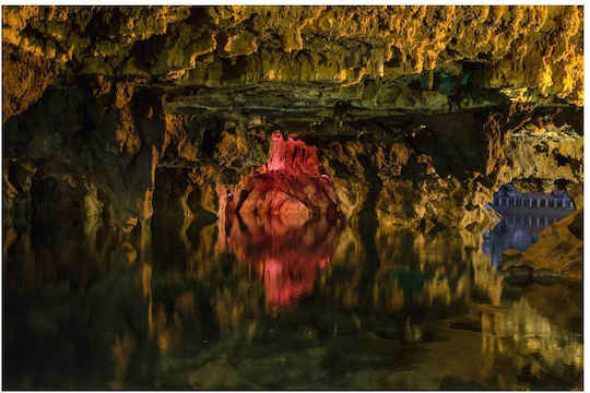 Панел Illuminated Cave Reflection Фотизомена Антанакласи Спилаиу 100x70
