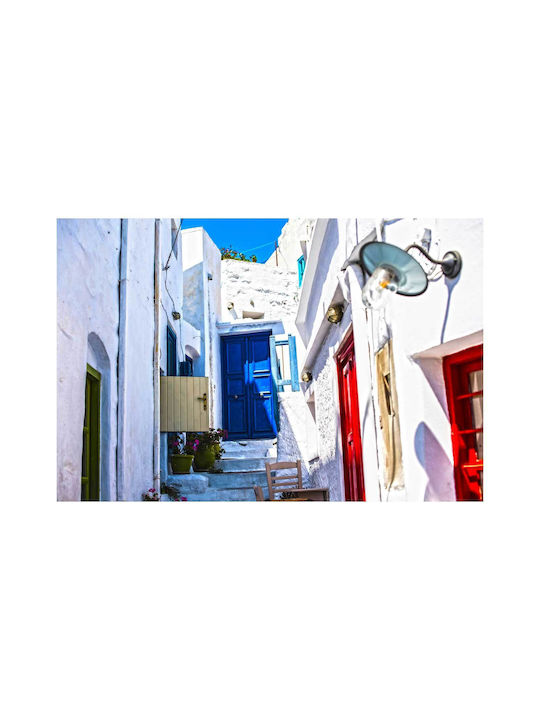 Панел Colorful Alley In Greece Полихромен Уличен Път В Гърция 100x70