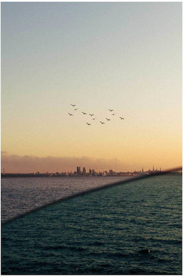 Panou City Across Sea At Sunset Oraș Peste Mare La Apus 100x150
