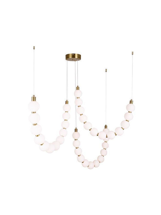 Eurolamp Trea Κρεμαστό Φωτιστικό Μπρούτζινο LED με Θερμό Λευκό Φως 90x189εκ.