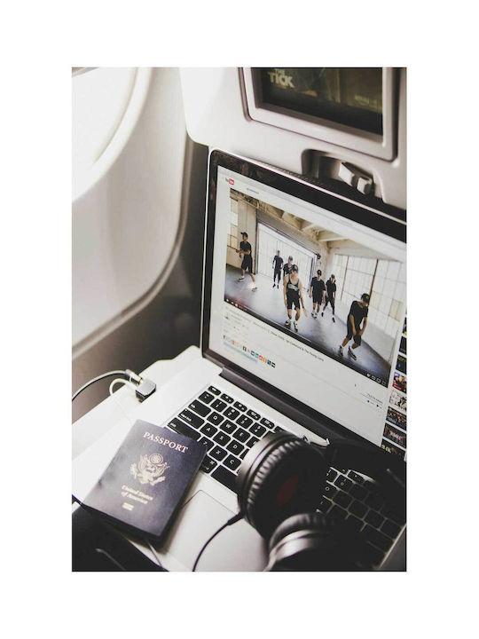 Painting Watching Dance Video On Laptop During Travel Portable Computer During The Trip 70x100