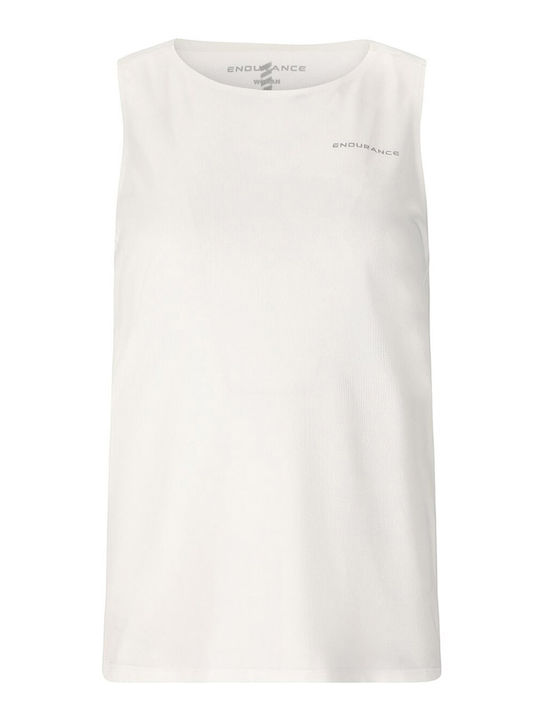 Damen Sport Top Ärmellos mit Netz Weiß