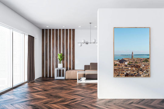iLovePrints Gemälde Stadtbild Turm Meer Urbanes Landschaft Gemälde 100x150