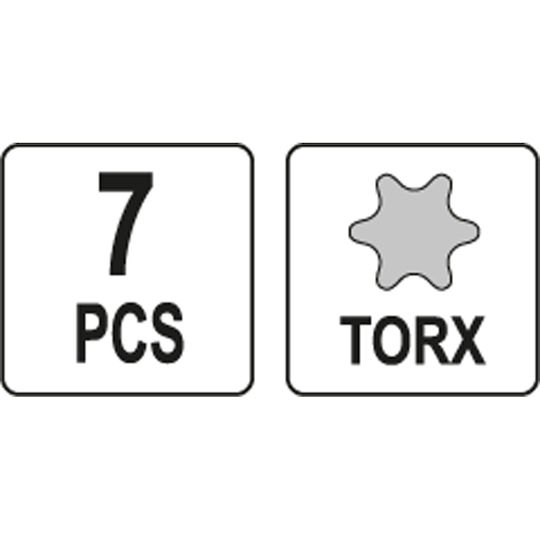 Yato Socket with Motor Torx and Socket 1/2'' Set 7pcs