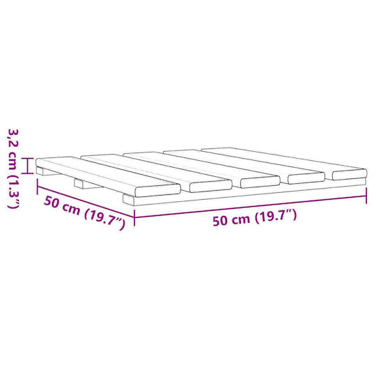 vidaXL Πλακάκι για Δάπεδο Κήπου από Ξύλο 50x50εκ. 18τμχ