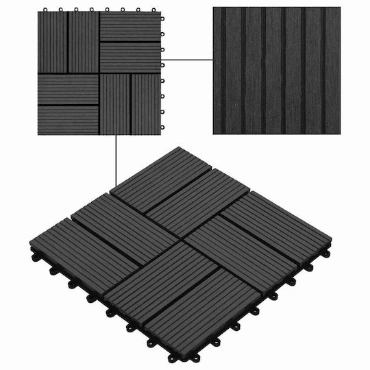 vidaXL Tile for Garden Flooring from WPC 30x30cm 22 Pieces