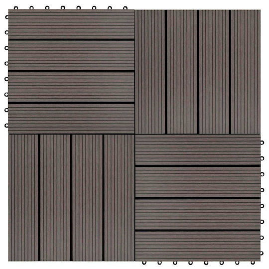 vidaXL Placă Pentru Pardoseală De Grădină Din WPC 30x30cm 22 Bucăți