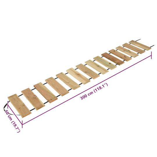 vidaXL Pathway for Garden Flooring Made of Wood 300x50cm