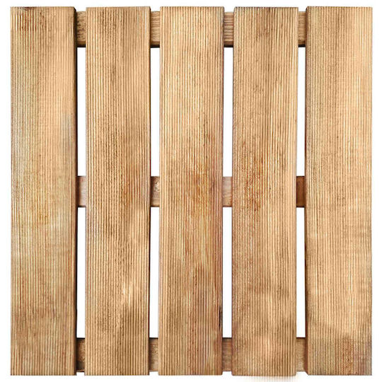 vidaXL Wood Garden Flooring Tile 50x50cm 18 Pieces