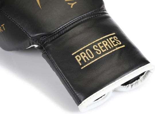 Yakimasport Boxing Gloves Leather for Match Black