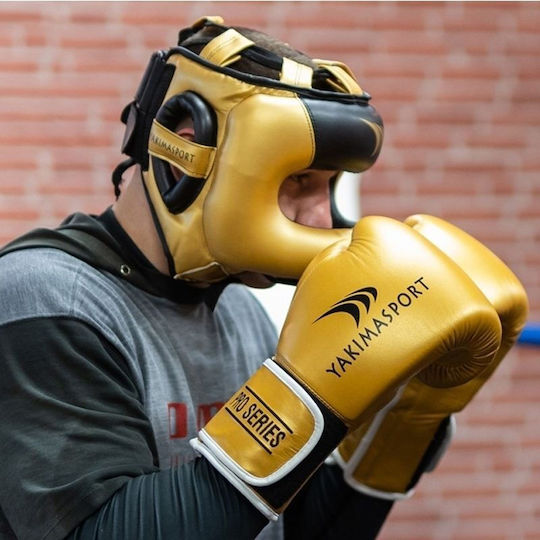 Yakimasport Boxhandschuhe Leder für Kampf Gold