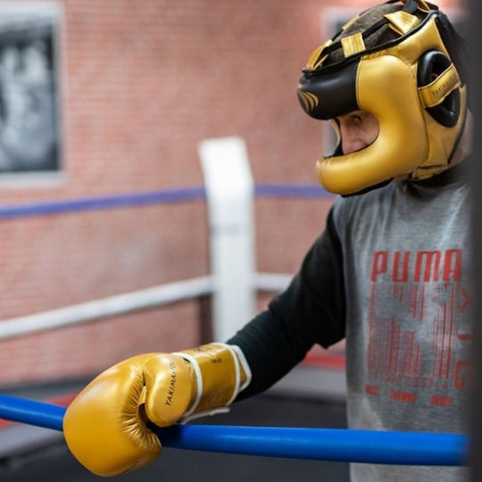 Yakimasport Boxhandschuhe Leder für Kampf Gold