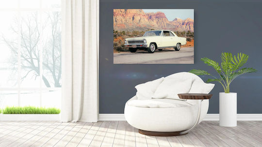 Painting Vintage Car In Desert Landscape Vintage Car In Desert Landscape 65x40