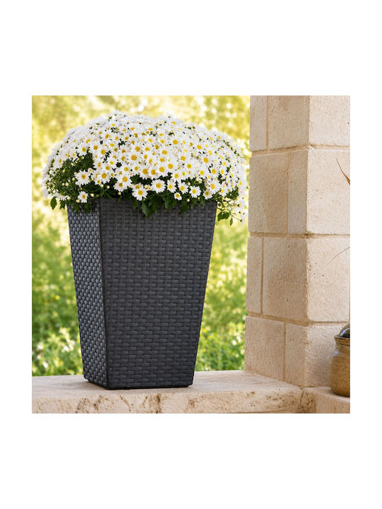 Keter Rattan Planter Pot Plastic Gray