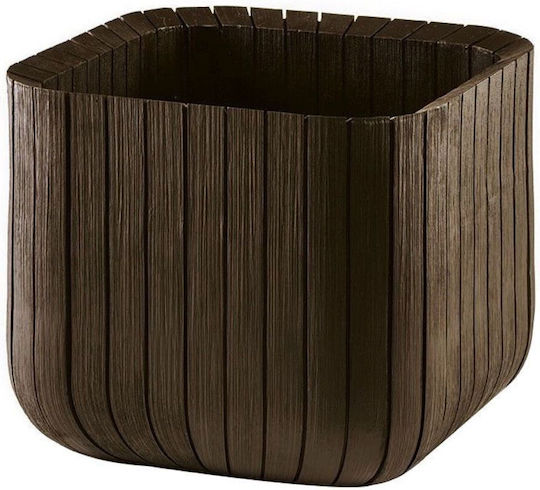 Flower Pot Cube Planter M Brown