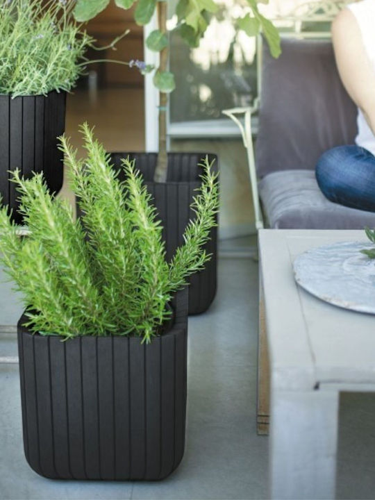 Blumentopf Würfel Pflanzgefäß M Braun