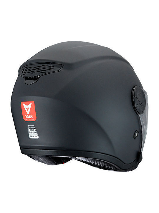 XVX Galaxy RX-460 Black Matt Cască Moto Jet ECE 22.06 cu Vizieră de Soare