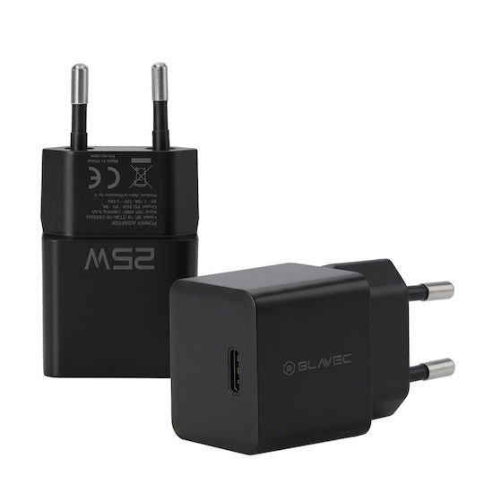 Blavec Зарядно Устройство Без Кабел с USB-C Порт 25W Power Delivery Черен (BC-10)