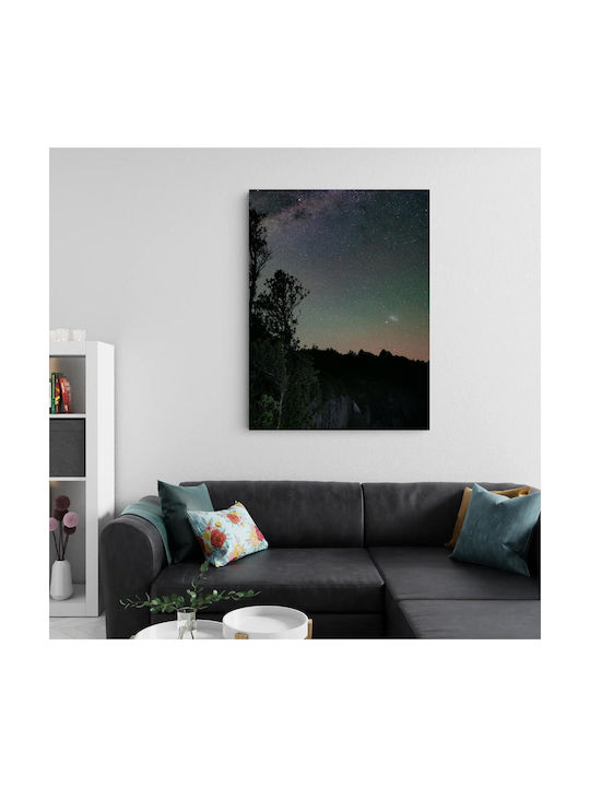 Πίνακας Night Sky Stars Trees Νυχτερινός Ουρανός Αστέρια Δέντρα 100x150