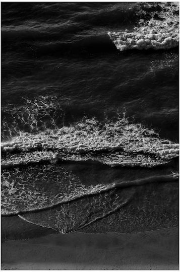 iLovePrints Gemälde Black White Waves Asprómoura Kýmata 70x100