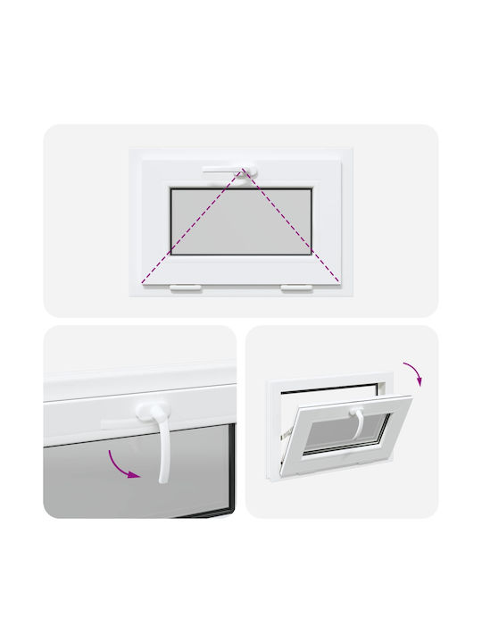 vidaXL Hinged PVC Window W60xH40cm