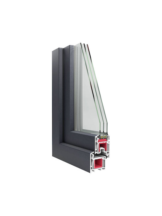 vidaXL Hinged Window PVC W110xH40cm