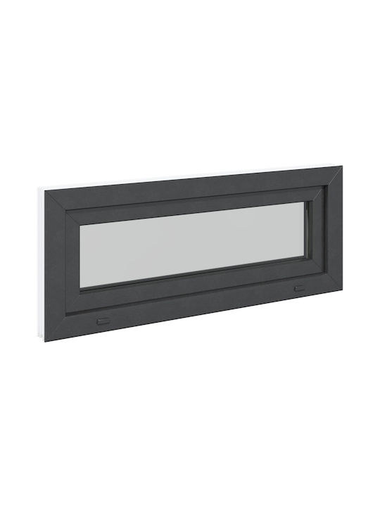 vidaXL Hinged PVC Window W100xH40cm