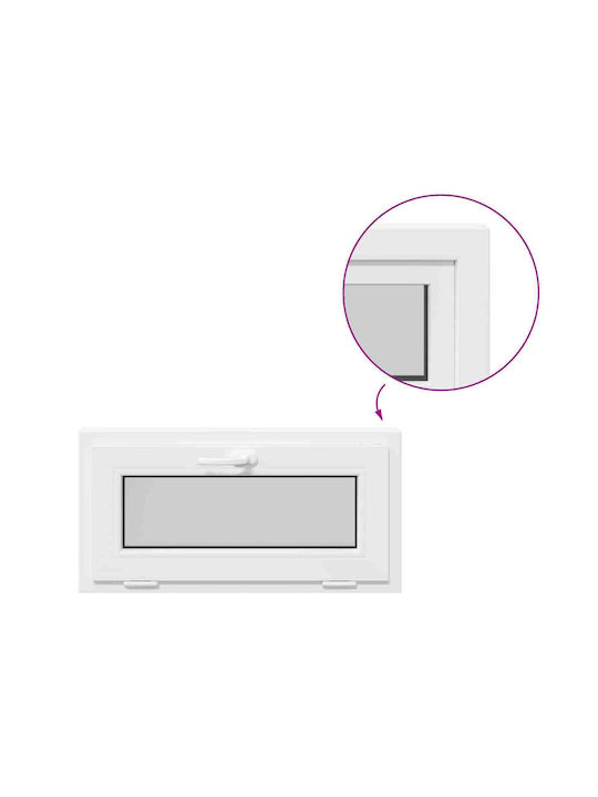 vidaXL Hinged PVC Window W80xH40cm