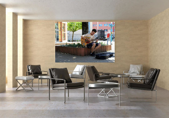 Painting Street Musician Playing Guitar Musician Of The Street Plays Guitar 120x80