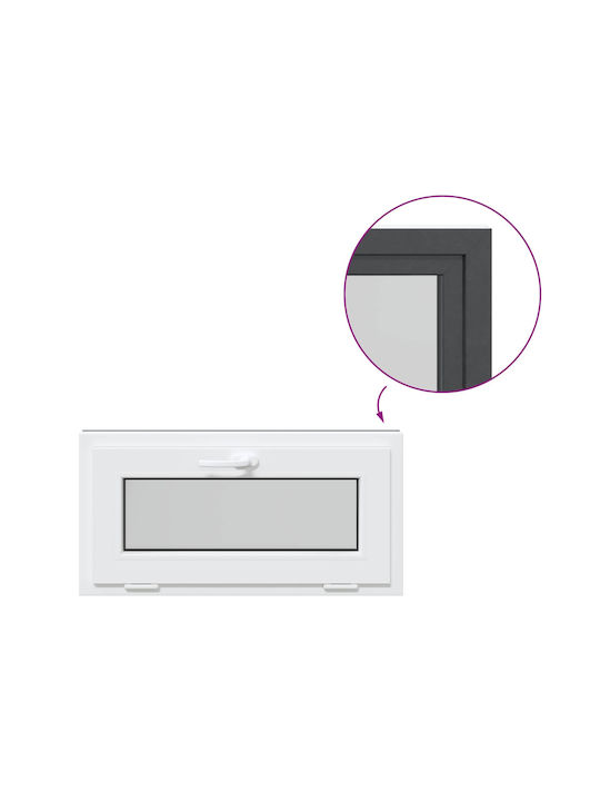 vidaXL Hinged PVC Window W80xH40cm