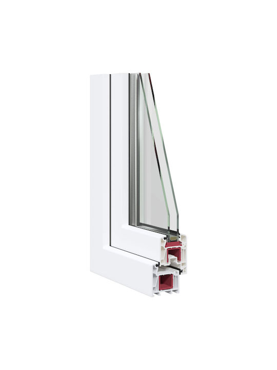 vidaXL Hinged PVC Window W90xH40cm