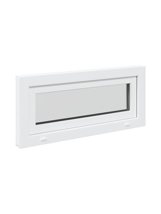 vidaXL Hinged PVC Window W90xH40cm