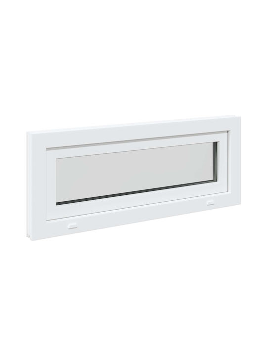 vidaXL Hinged PVC Window W100xH40cm