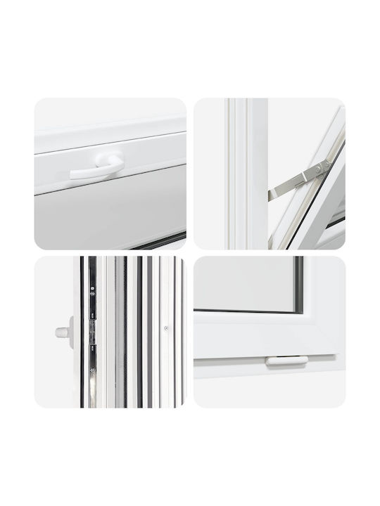 vidaXL Hinged PVC Window W100xH40cm