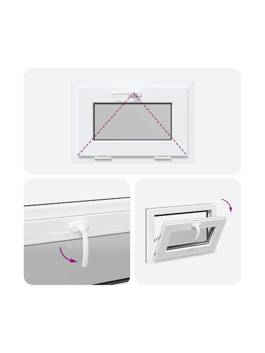 vidaXL Hinged PVC Window W60xH40cm