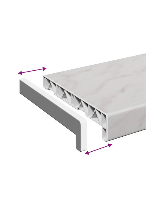 vidaXL PVC Window Sill W100xH20cm