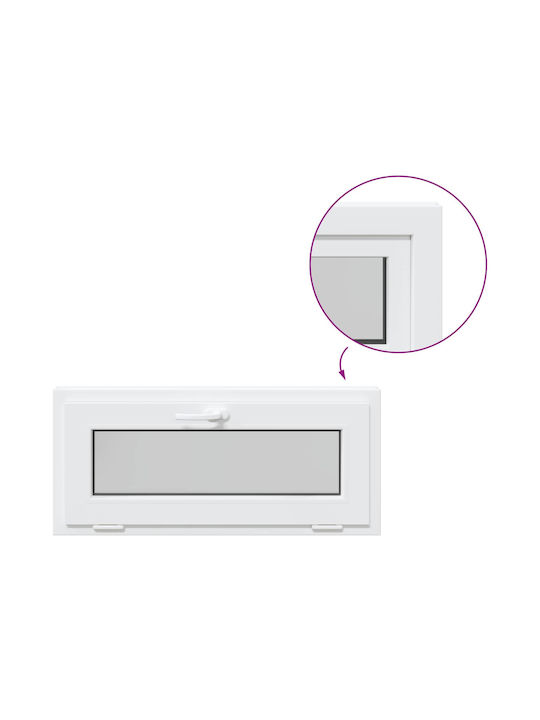 vidaXL Hinged PVC Window W90xH40cm