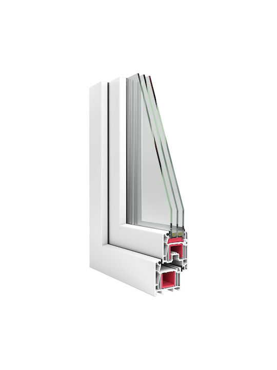 vidaXL Hinged PVC Window W90xH40cm