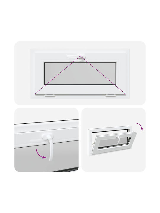 vidaXL Hinged PVC Window W80xH40cm