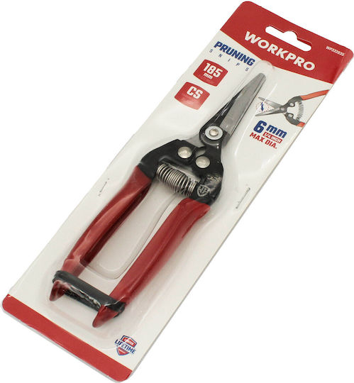 WorkPro Ψαλίδι Τρύγου Μήκους 18.5cm με Μέγιστη Διάμετρο Κοπής 6mm