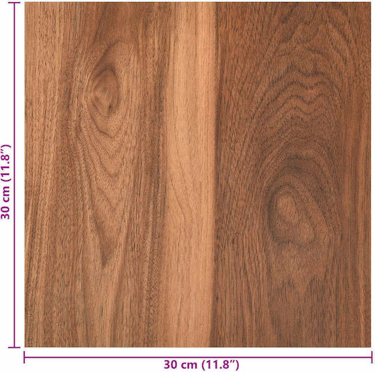 vidaXL Set Plastic Floor PVC With 20 Tiles L30.5xW30.5cm Brown